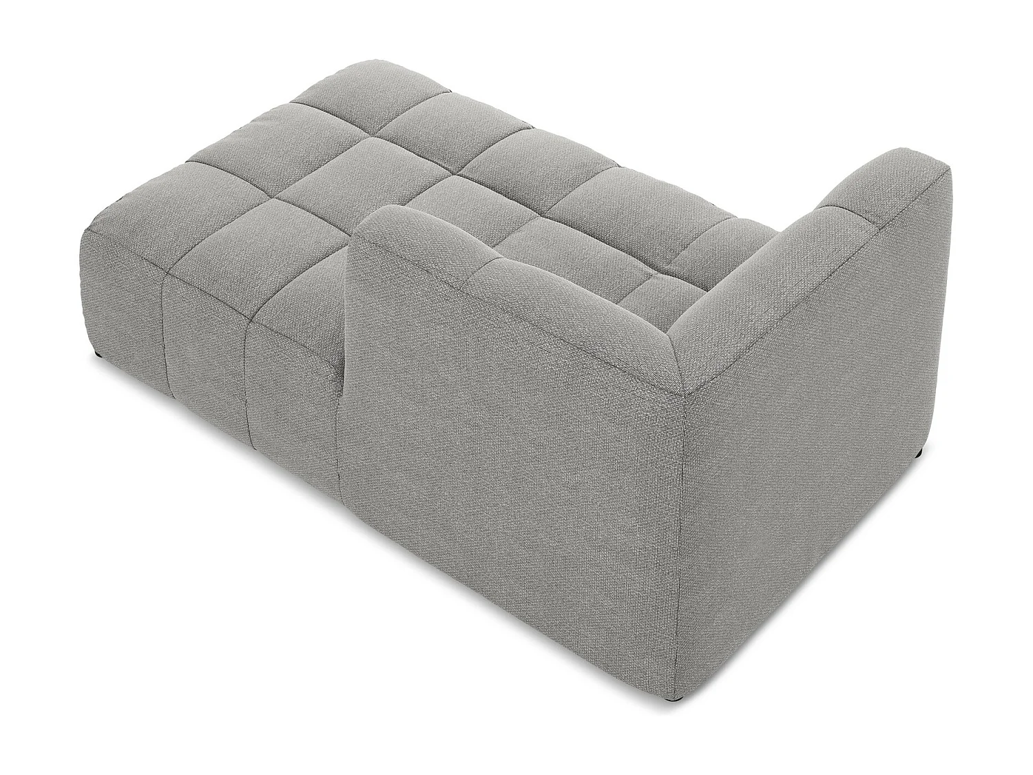 Méridienne droite en tissu bouclette - gris clair - ALOHA