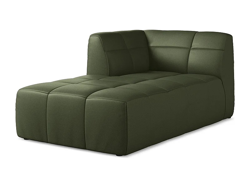 Chaise longue met hoek links van groente kunstleer - ALOHA