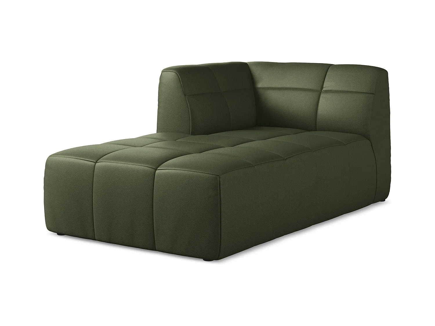 Chaise longue met hoek links van groente kunstleer - ALOHA