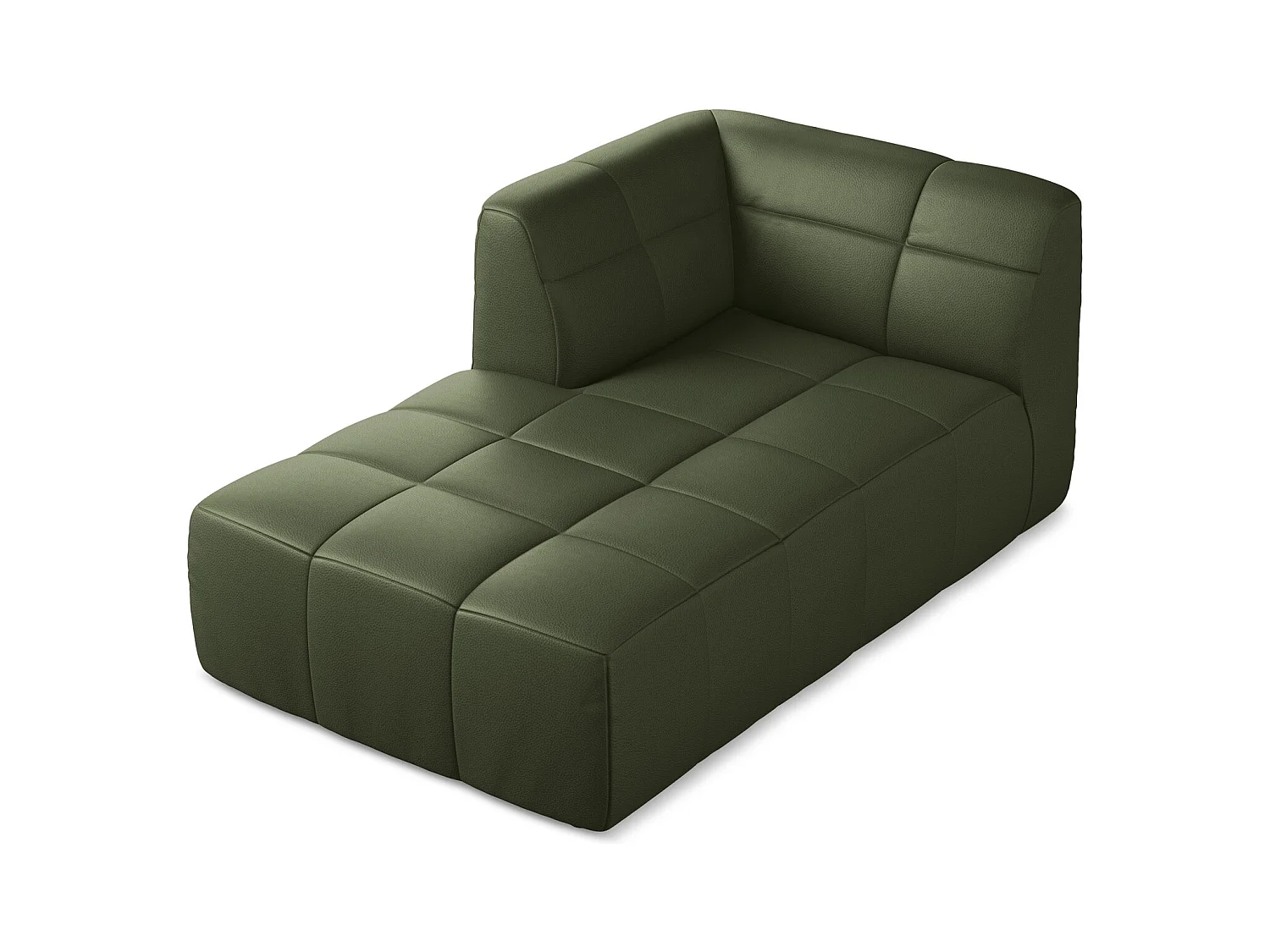 Chaise longue met hoek links van groente kunstleer - ALOHA