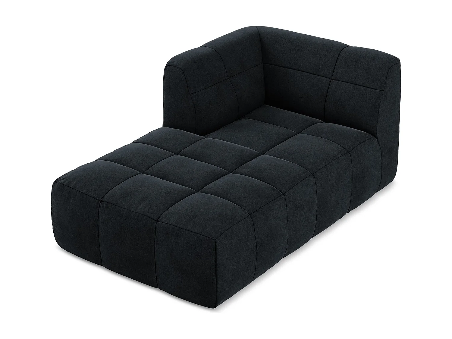 Méridienne gauche en velours - bleu royal - ALOHA