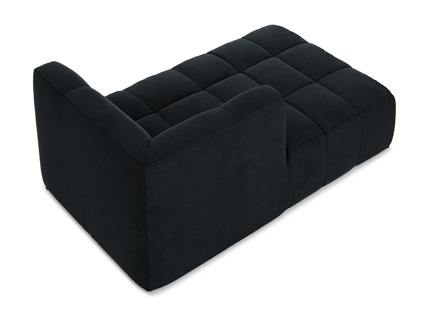 Méridienne gauche en velours - bleu royal - ALOHA