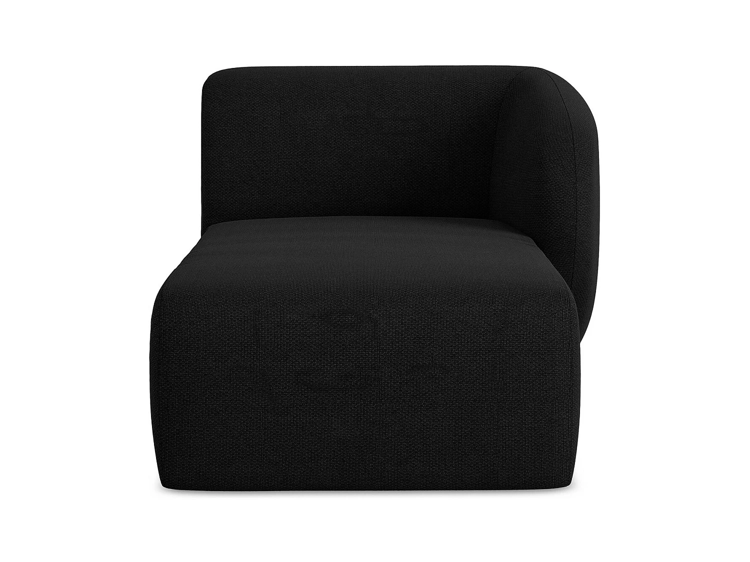 Méridienne droite en tissu bouclette - noir - LANI