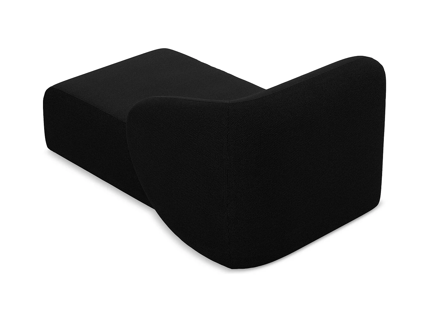 Méridienne droite en tissu bouclette - noir - LANI