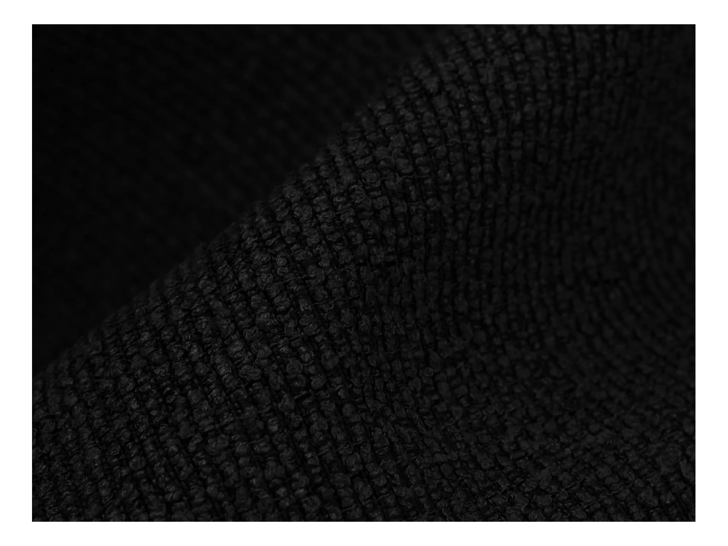 Méridienne droite en tissu bouclette - noir - LANI