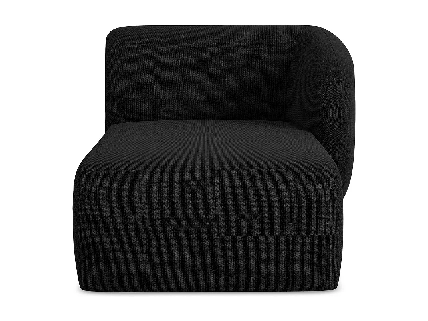 Méridienne droite en tissu bouclette - noir - LANI