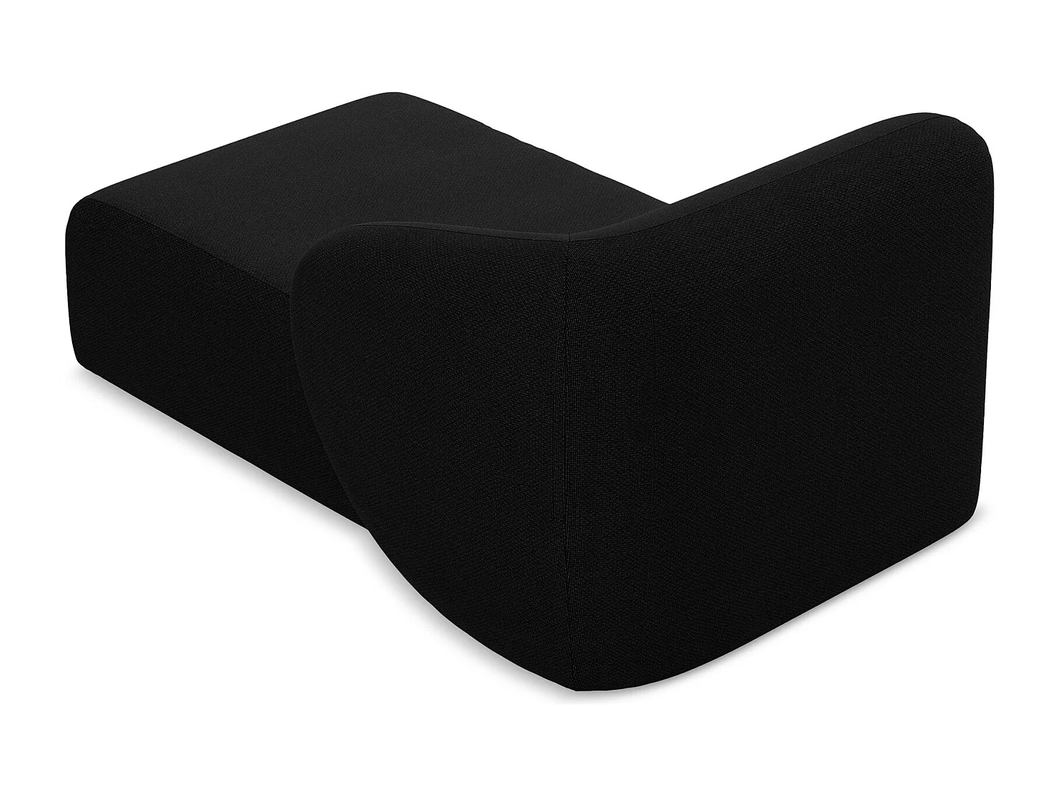 Méridienne droite en tissu bouclette - noir - LANI