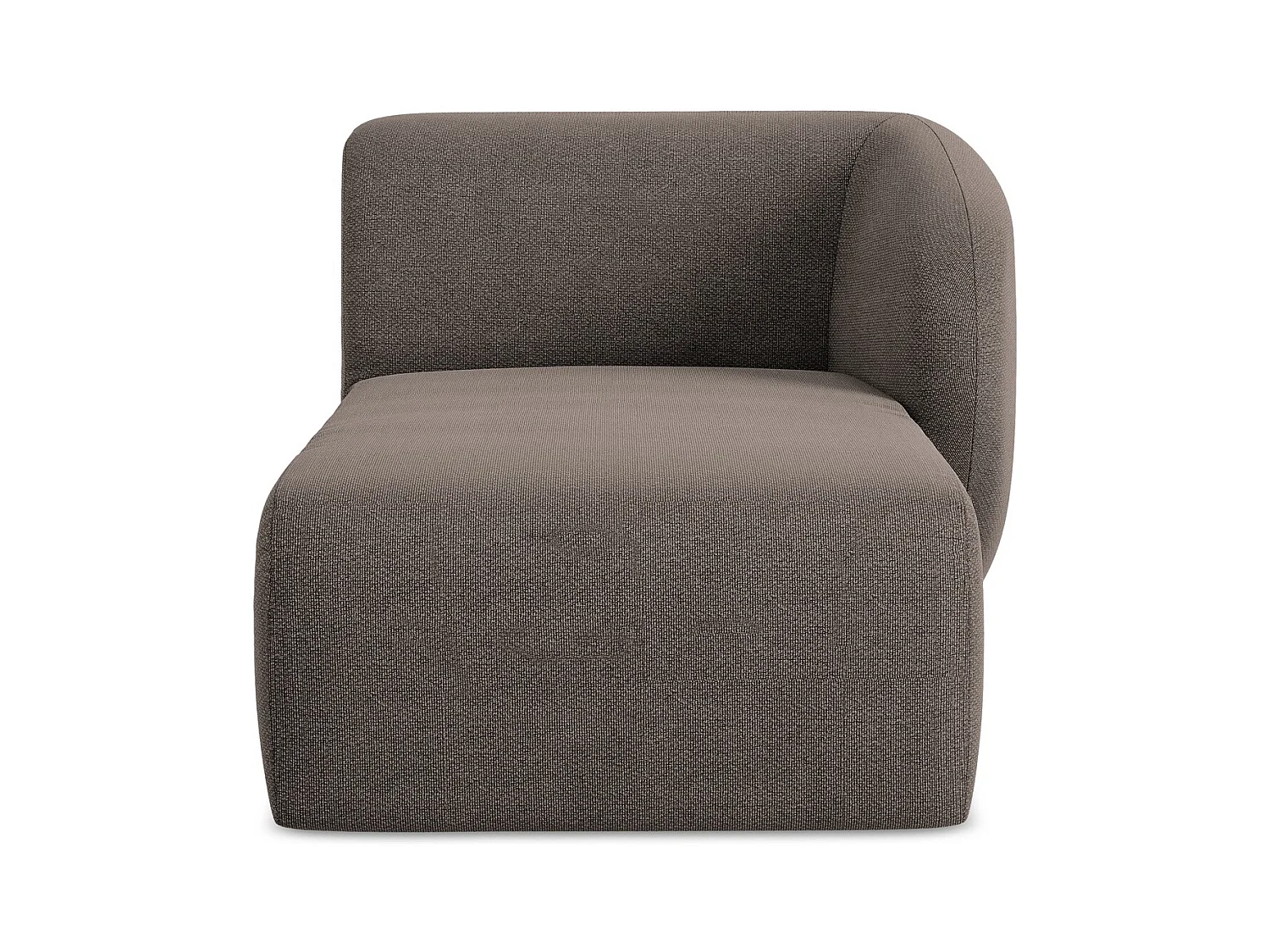 Chaise longue met hoek rechts van chocolade bouclé - LANI