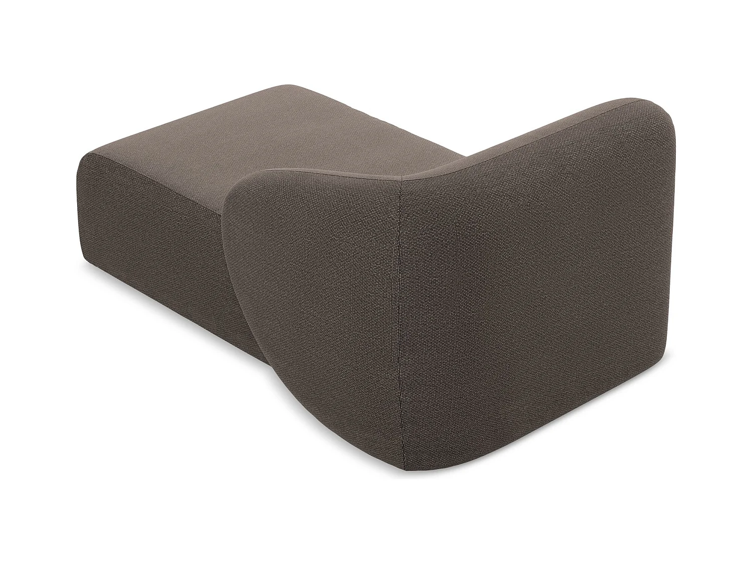 Chaise longue met hoek rechts van chocolade bouclé - LANI