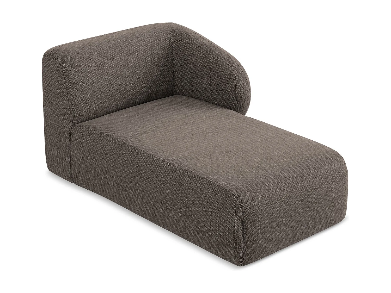 Méridienne droite en tissu bouclette - choolat - LANI