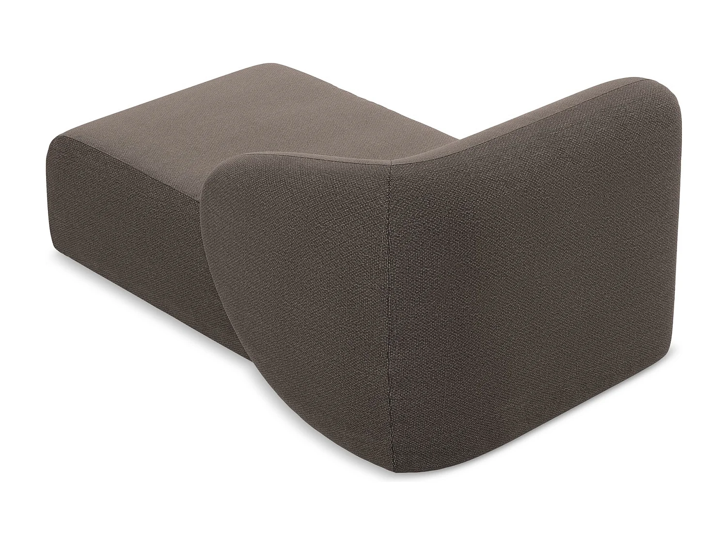 Méridienne droite en tissu bouclette - choolat - LANI