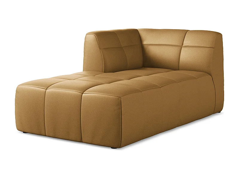 Szezlong lewostronny - ze skóry syntetycznej - karmelowy - ALOHA