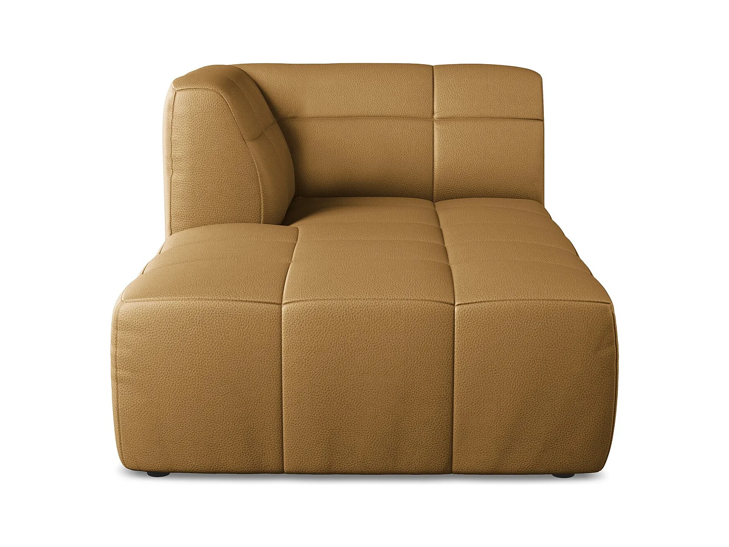 Chaise longue met hoek links van karmel kunstleer - ALOHA