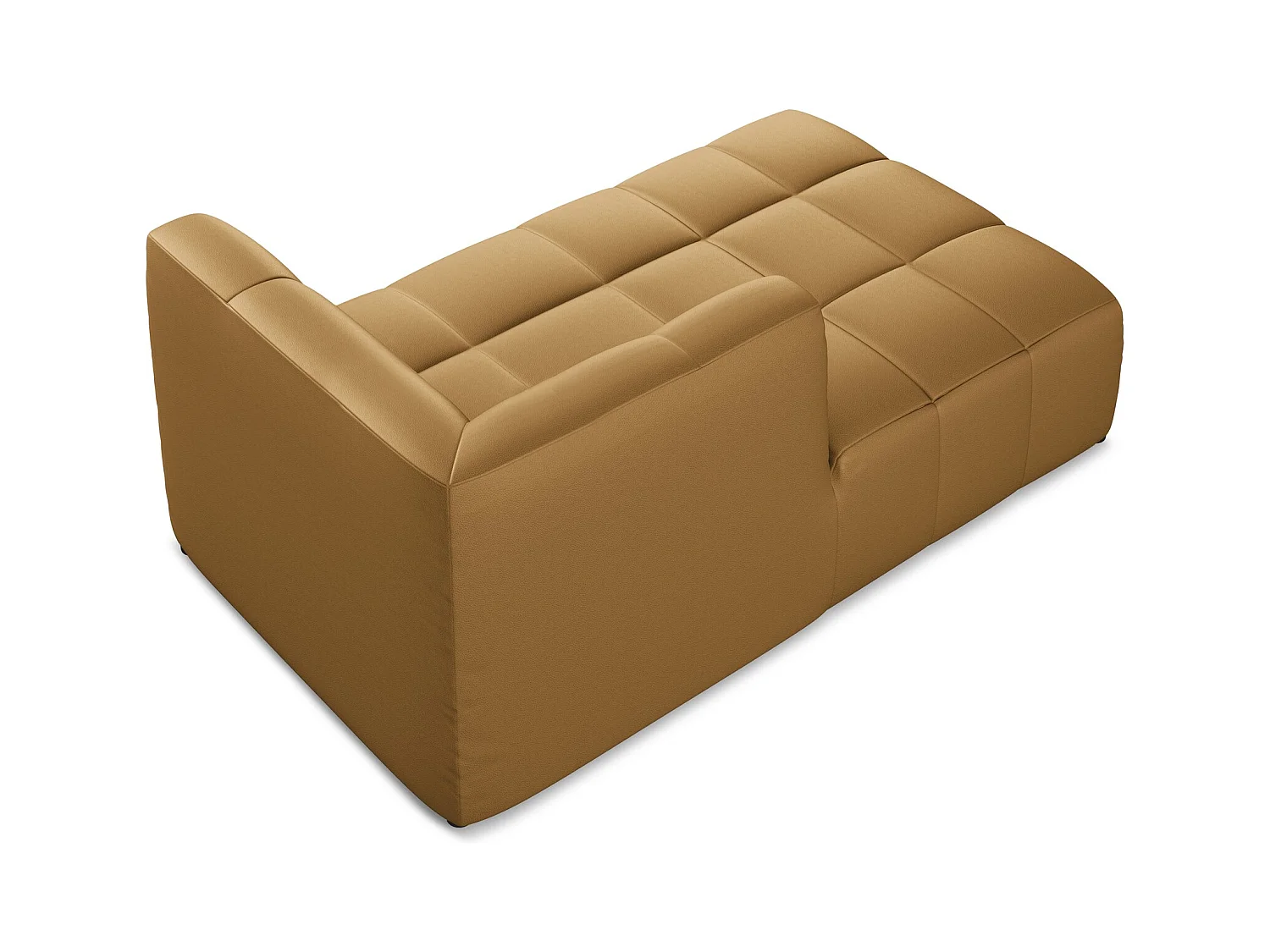 Chaise longue met hoek links van karmel kunstleer - ALOHA