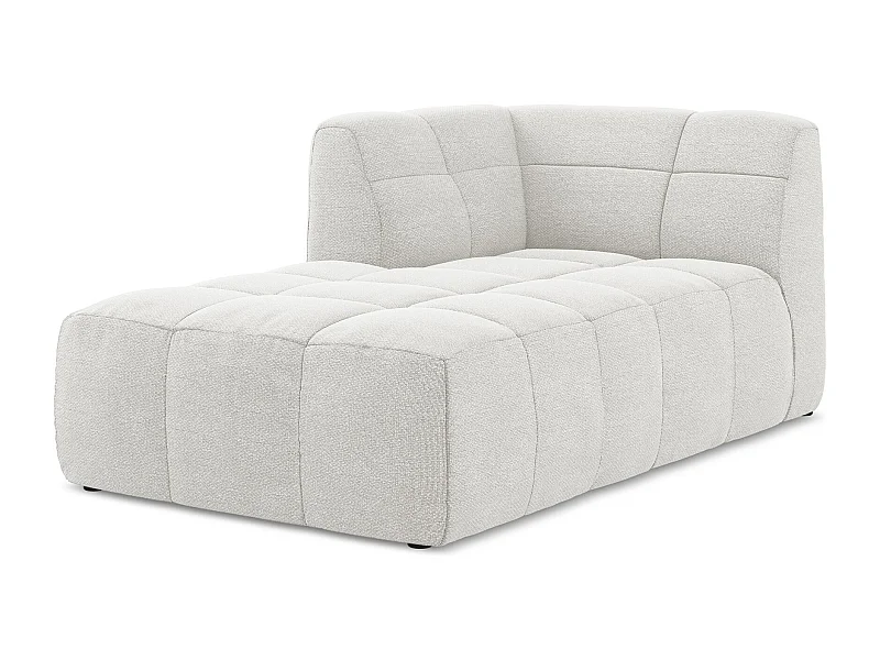 Chaise longue met hoek links van wit bouclé - ALOHA