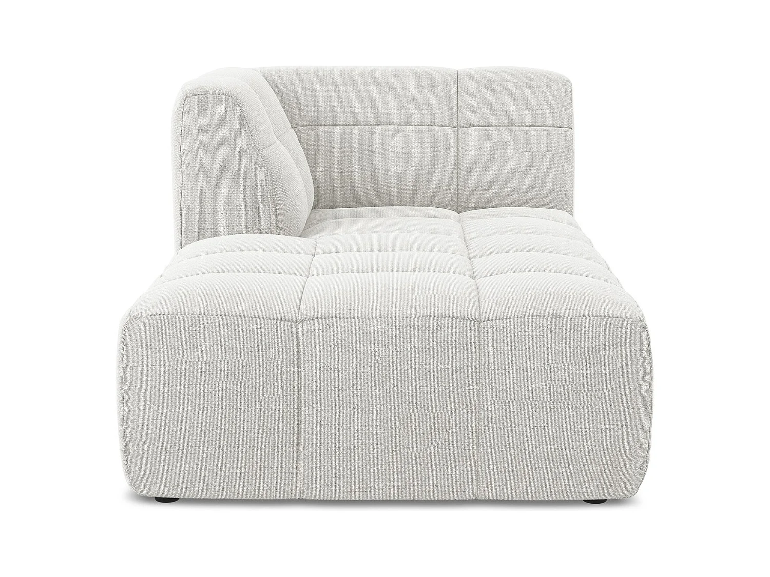 Chaise longue met hoek links van wit bouclé - ALOHA