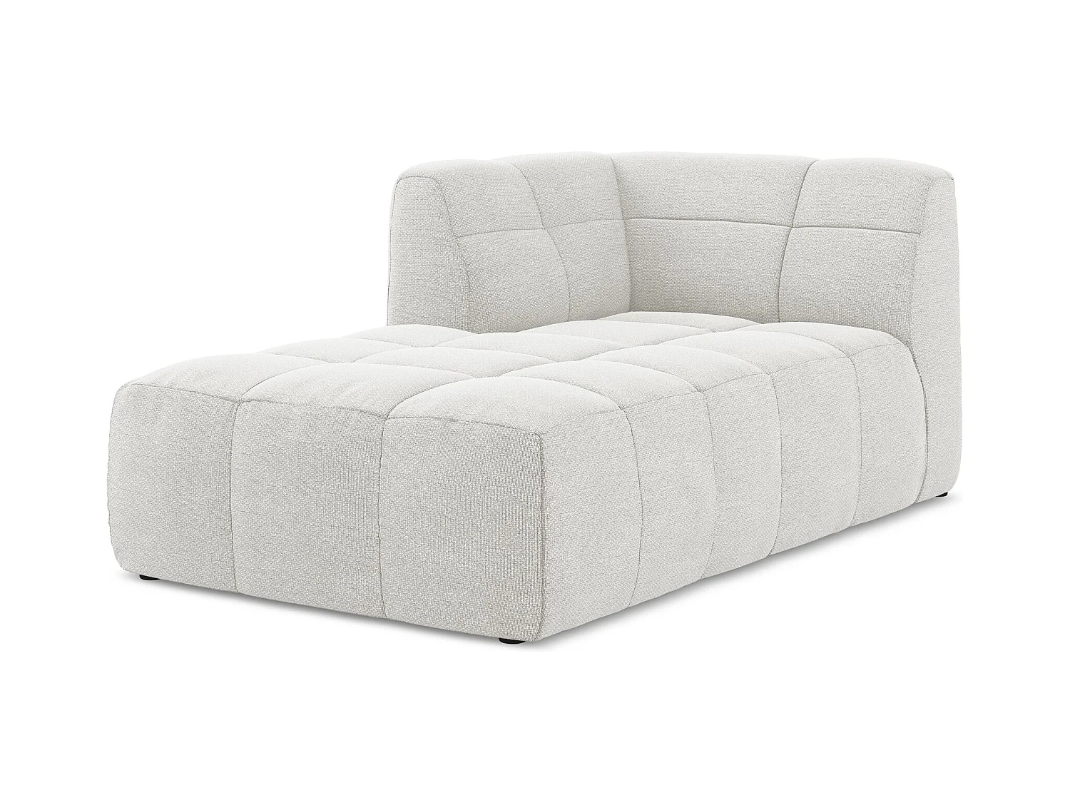 Méridienne gauche en tissu bouclette - blanc - ALOHA