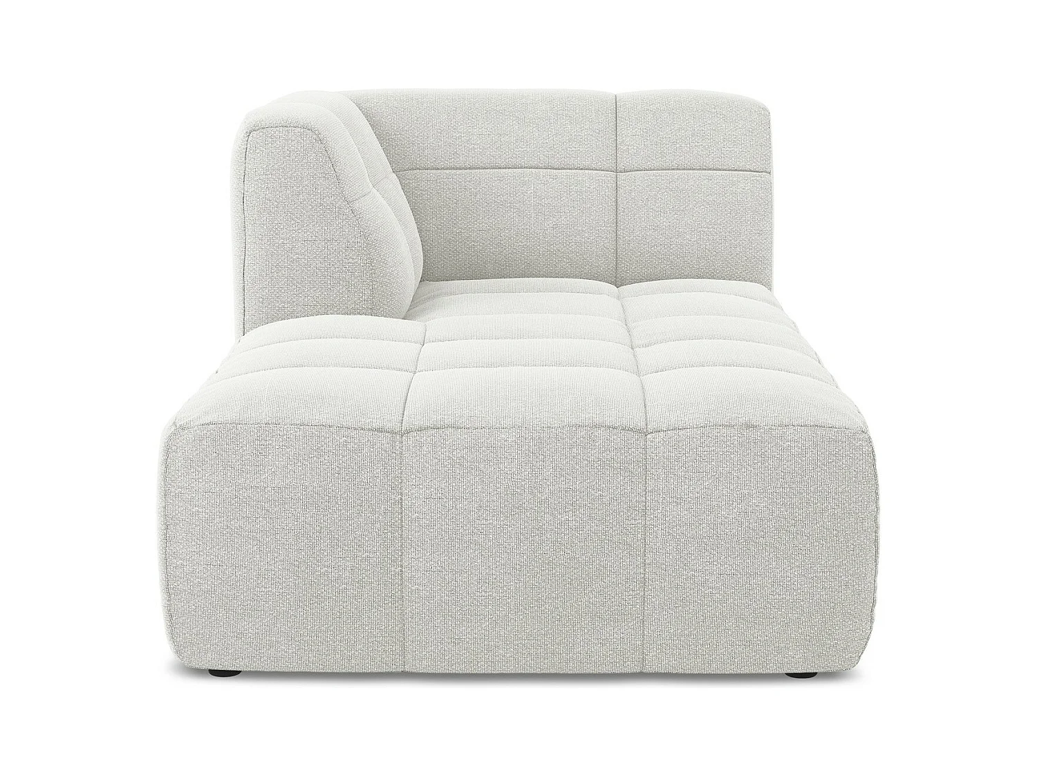 Méridienne gauche en tissu bouclette - blanc - ALOHA