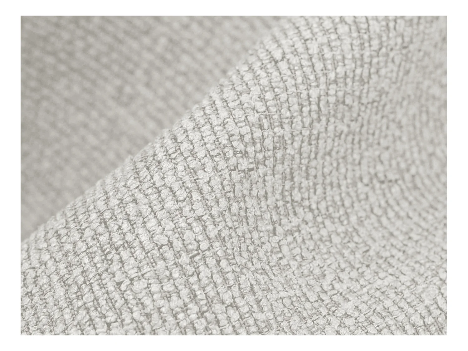 Méridienne gauche en tissu bouclette - blanc - ALOHA