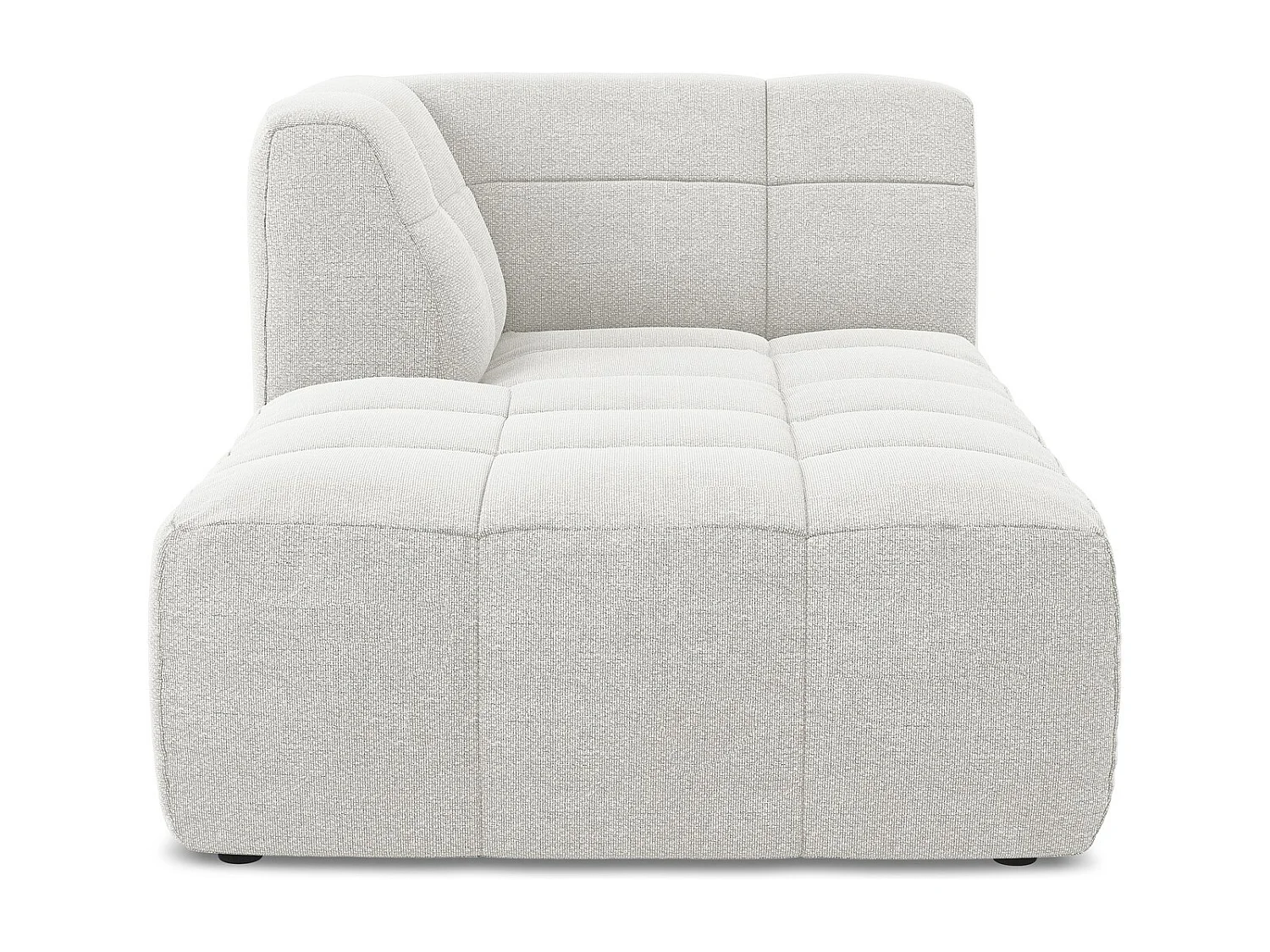 Méridienne gauche en tissu bouclette - blanc - ALOHA