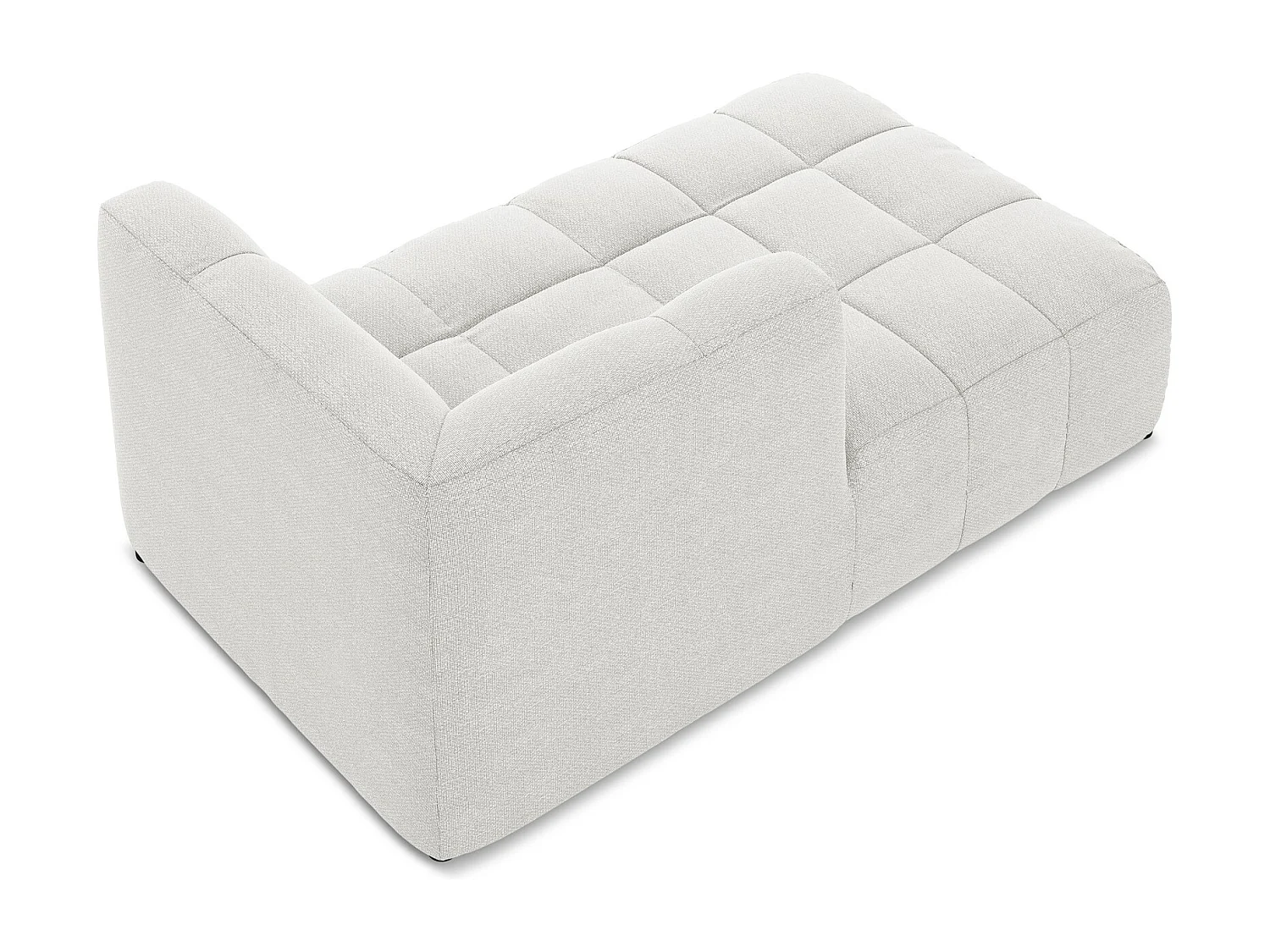 Méridienne gauche en tissu bouclette - blanc - ALOHA