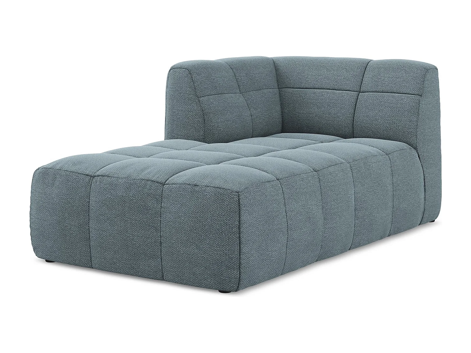 Chaise longue met hoek links van jeans bouclé - ALOHA