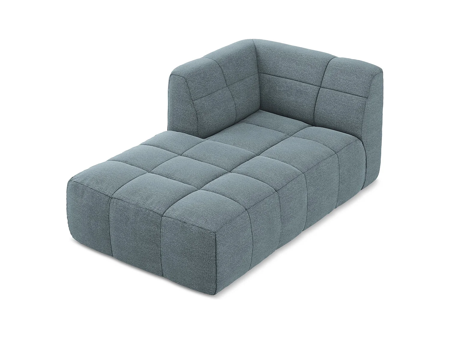 Chaise longue met hoek links van jeans bouclé - ALOHA