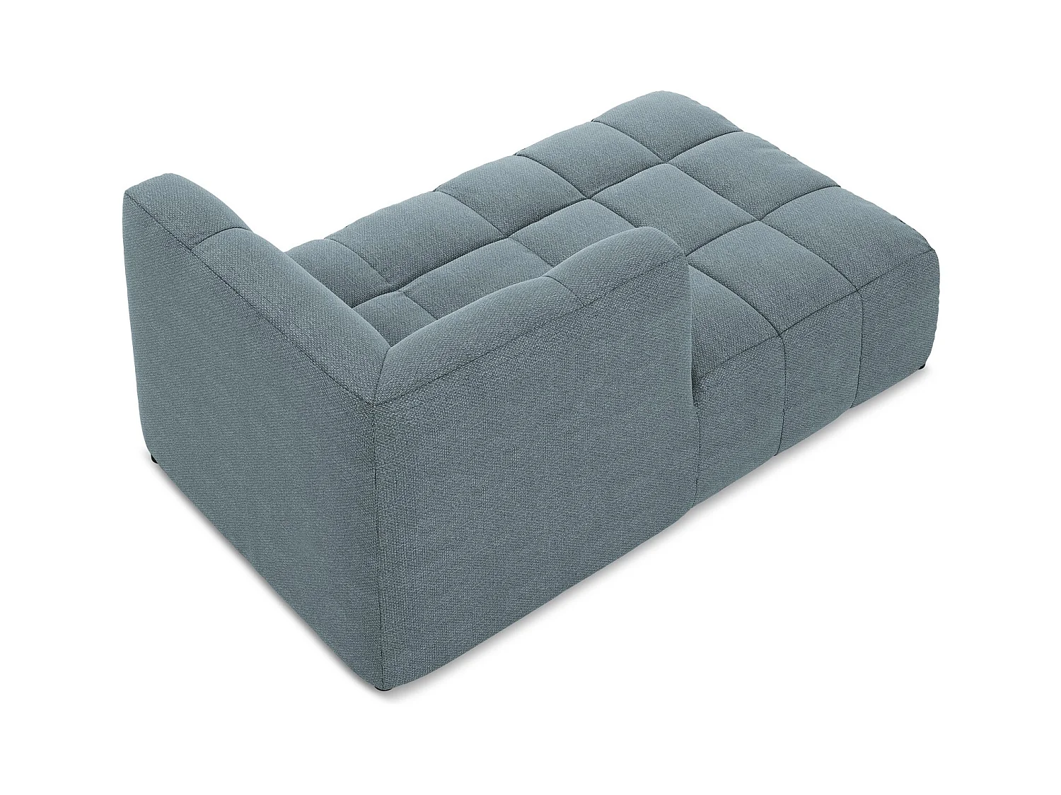 Chaise longue met hoek links van jeans bouclé - ALOHA