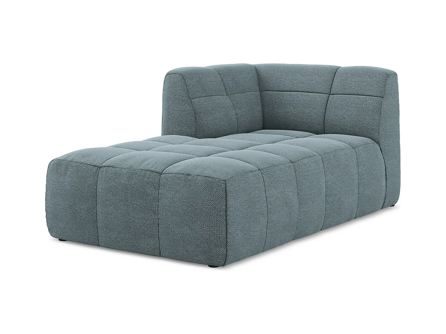 Méridienne gauche en tissu bouclette - jeans - ALOHA
