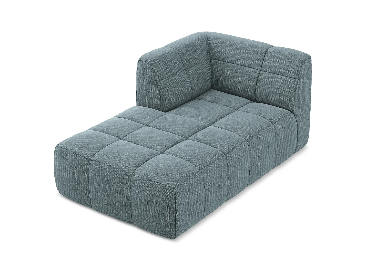 Méridienne gauche en tissu bouclette - jeans - ALOHA