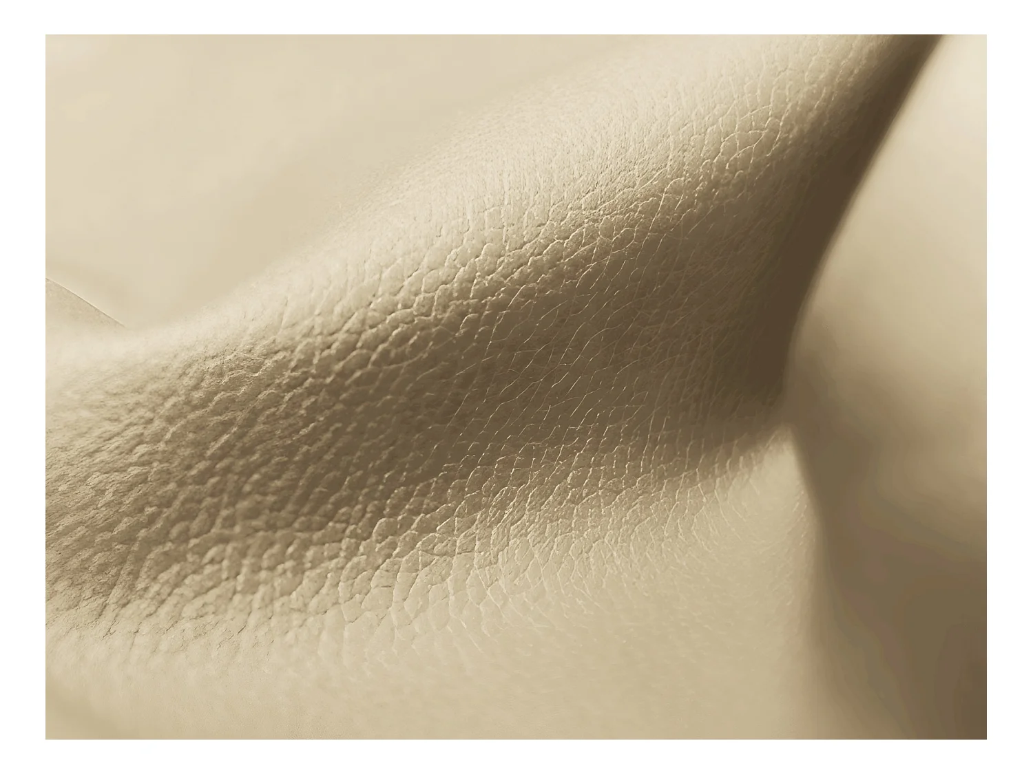 Chaise longue met hoek rechts van beige kunstleer - ALOHA