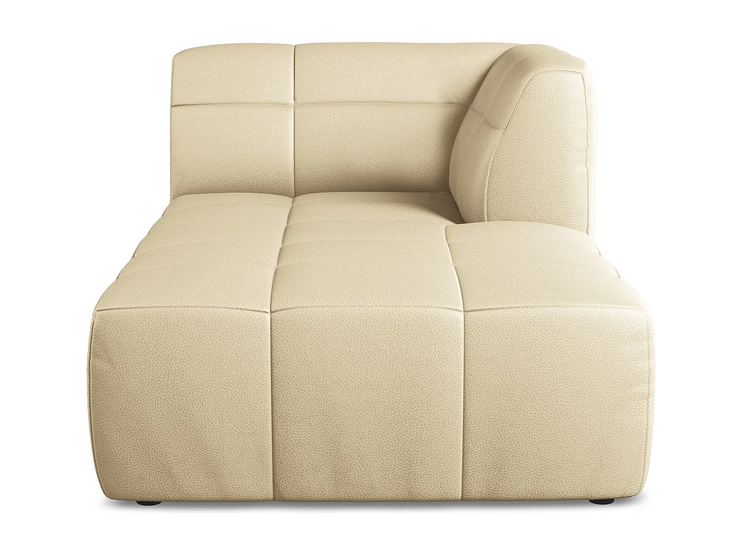 Chaise longue direito em couro sintético bege - ALOHA