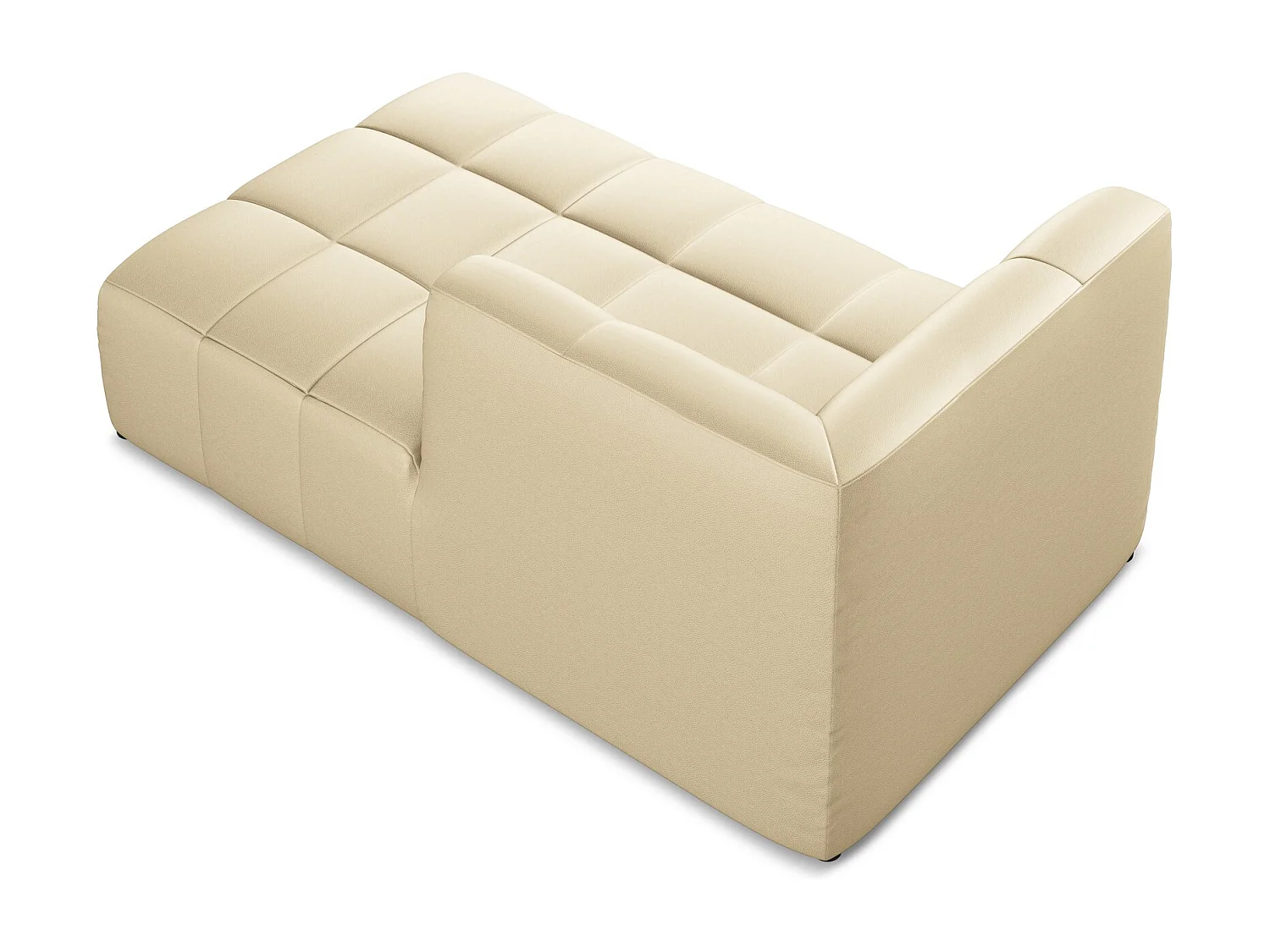 Chaise longue direito em couro sintético bege - ALOHA