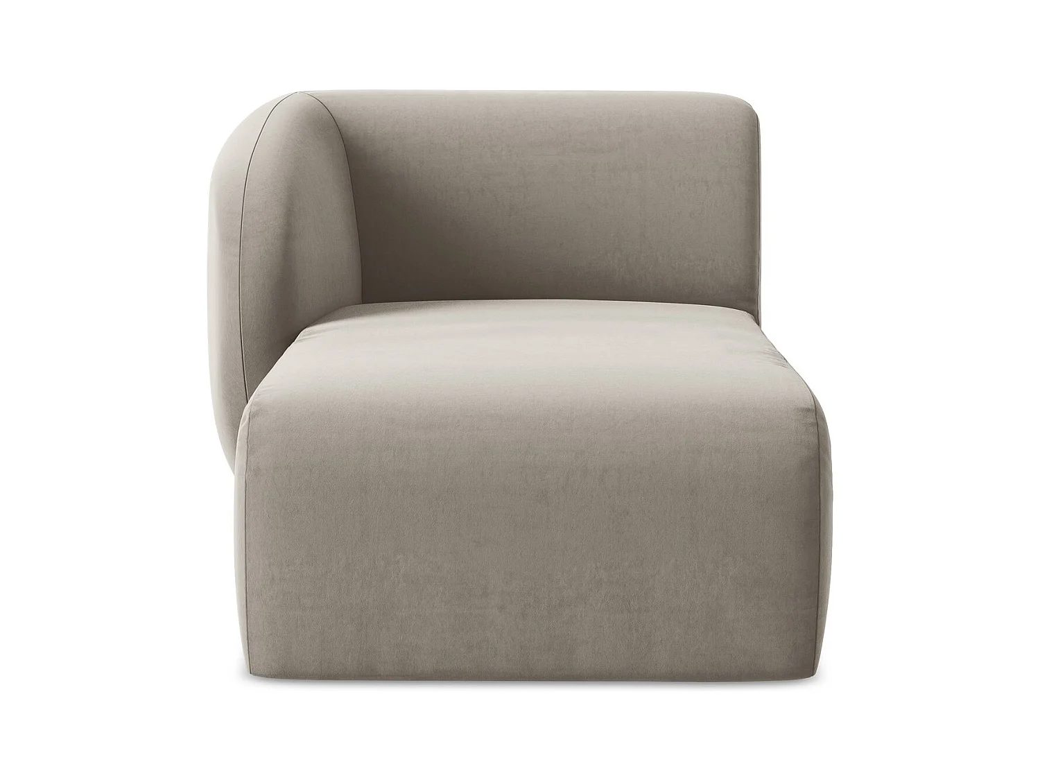 Méridienne gauche en velours - taupe - LANI