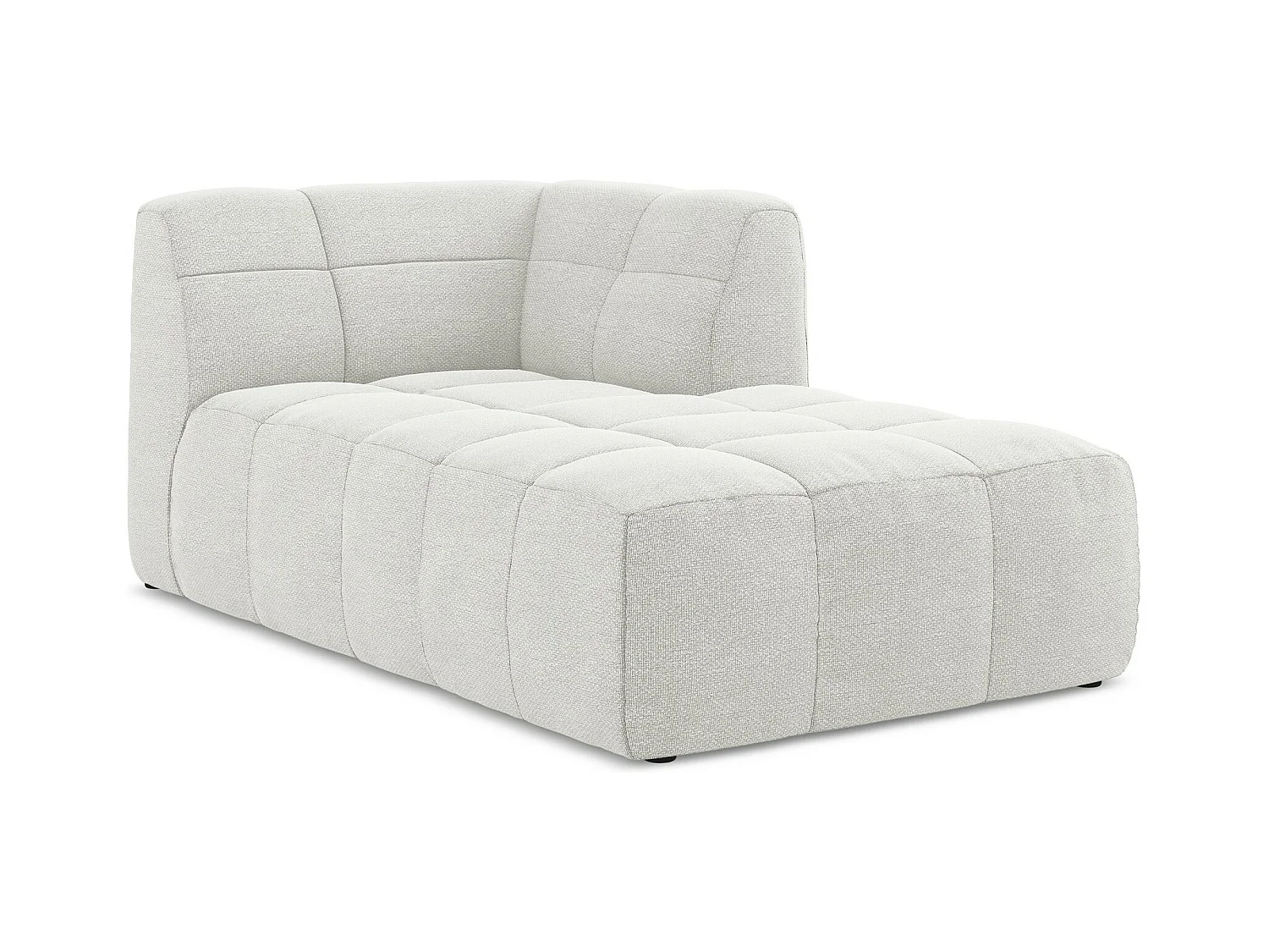 Méridienne droite en tissu bouclette - blanc - ALOHA