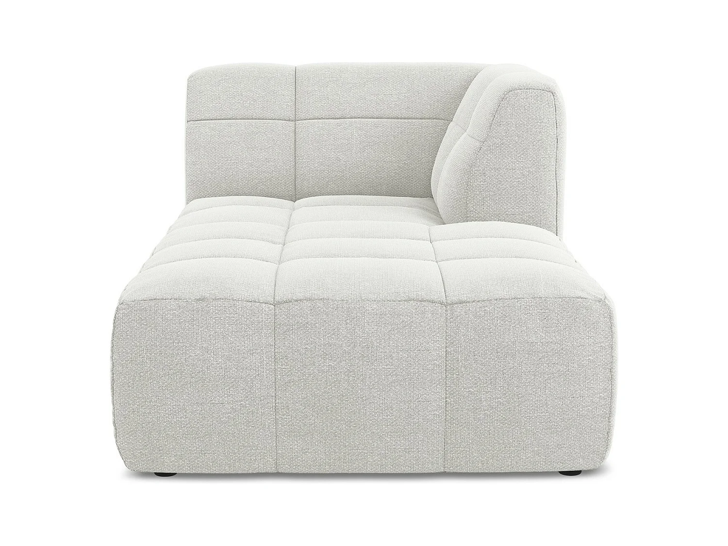 Méridienne droite en tissu bouclette - blanc - ALOHA