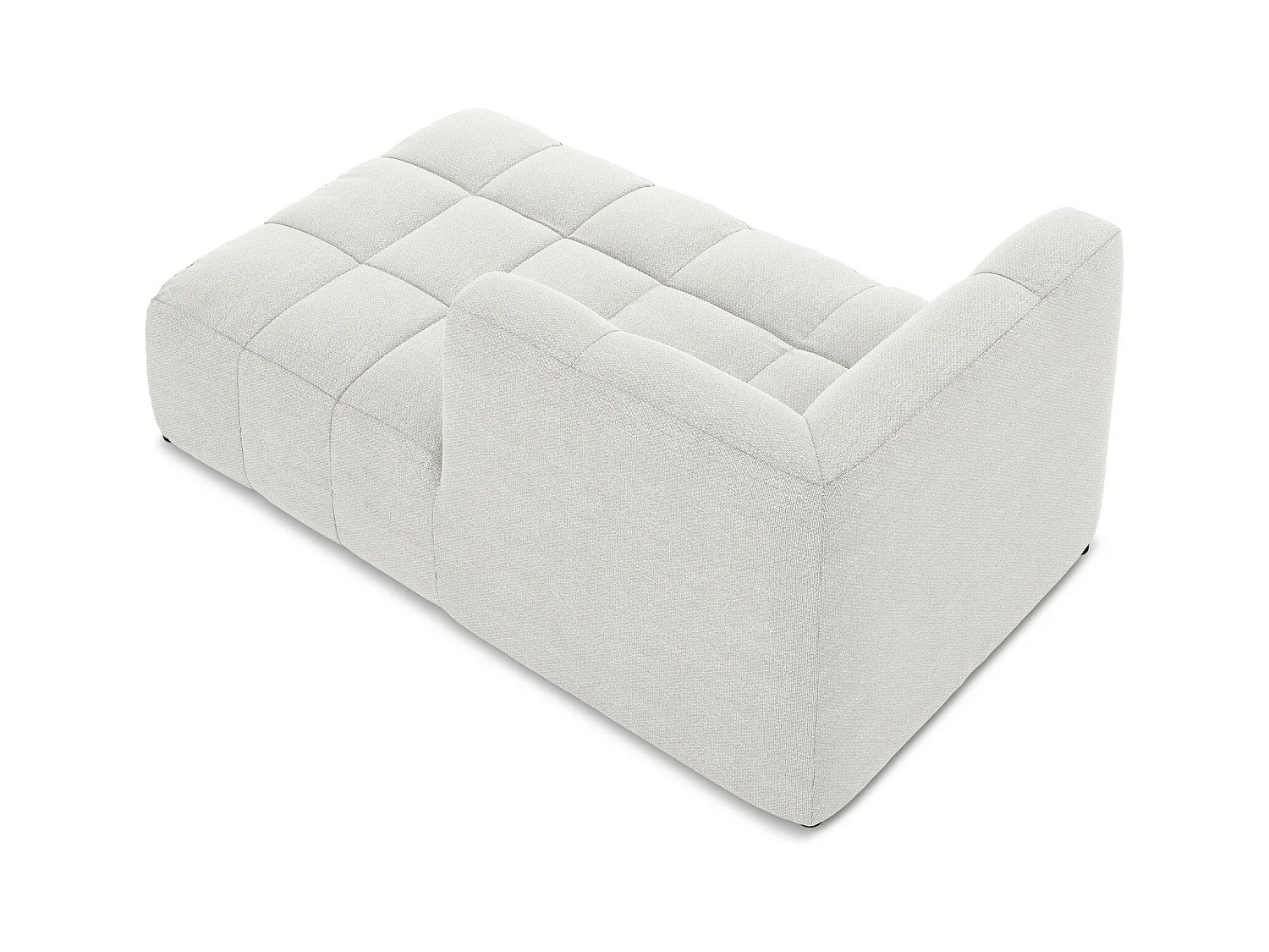 Méridienne droite en tissu bouclette - blanc - ALOHA