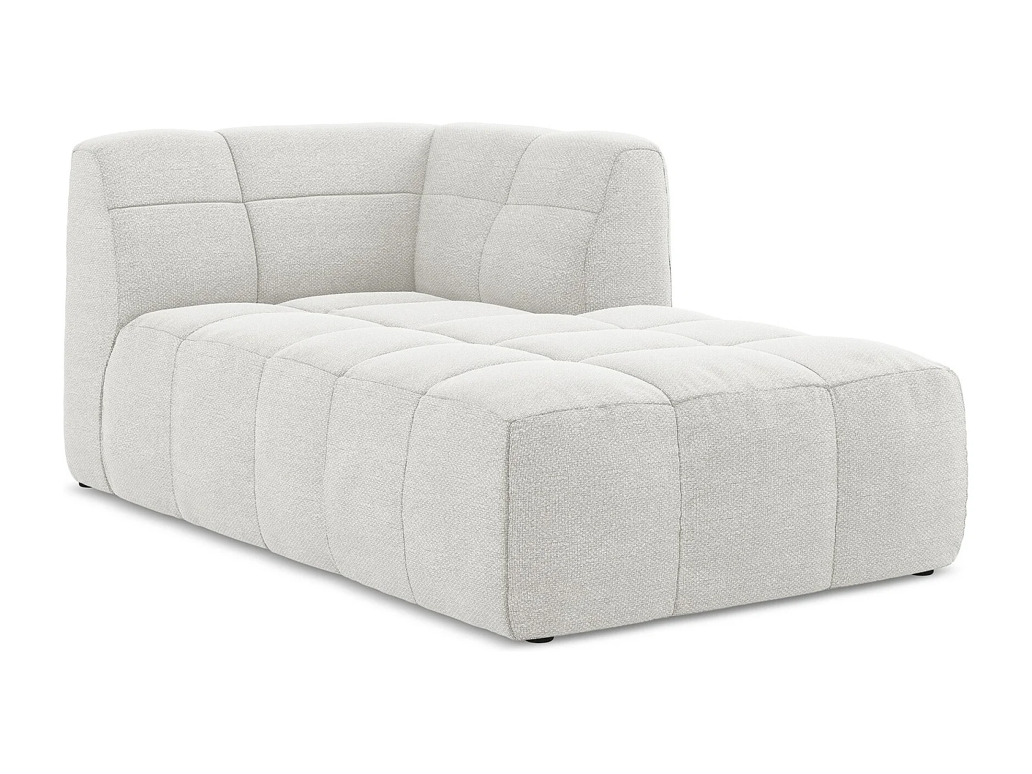 Méridienne droite en tissu bouclette - blanc - ALOHA