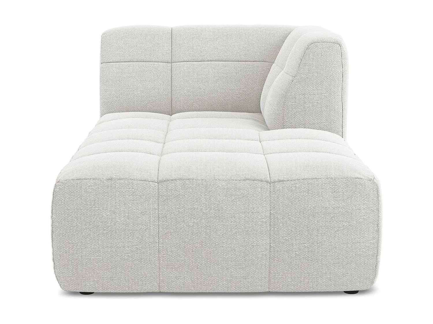 Méridienne droite en tissu bouclette - blanc - ALOHA