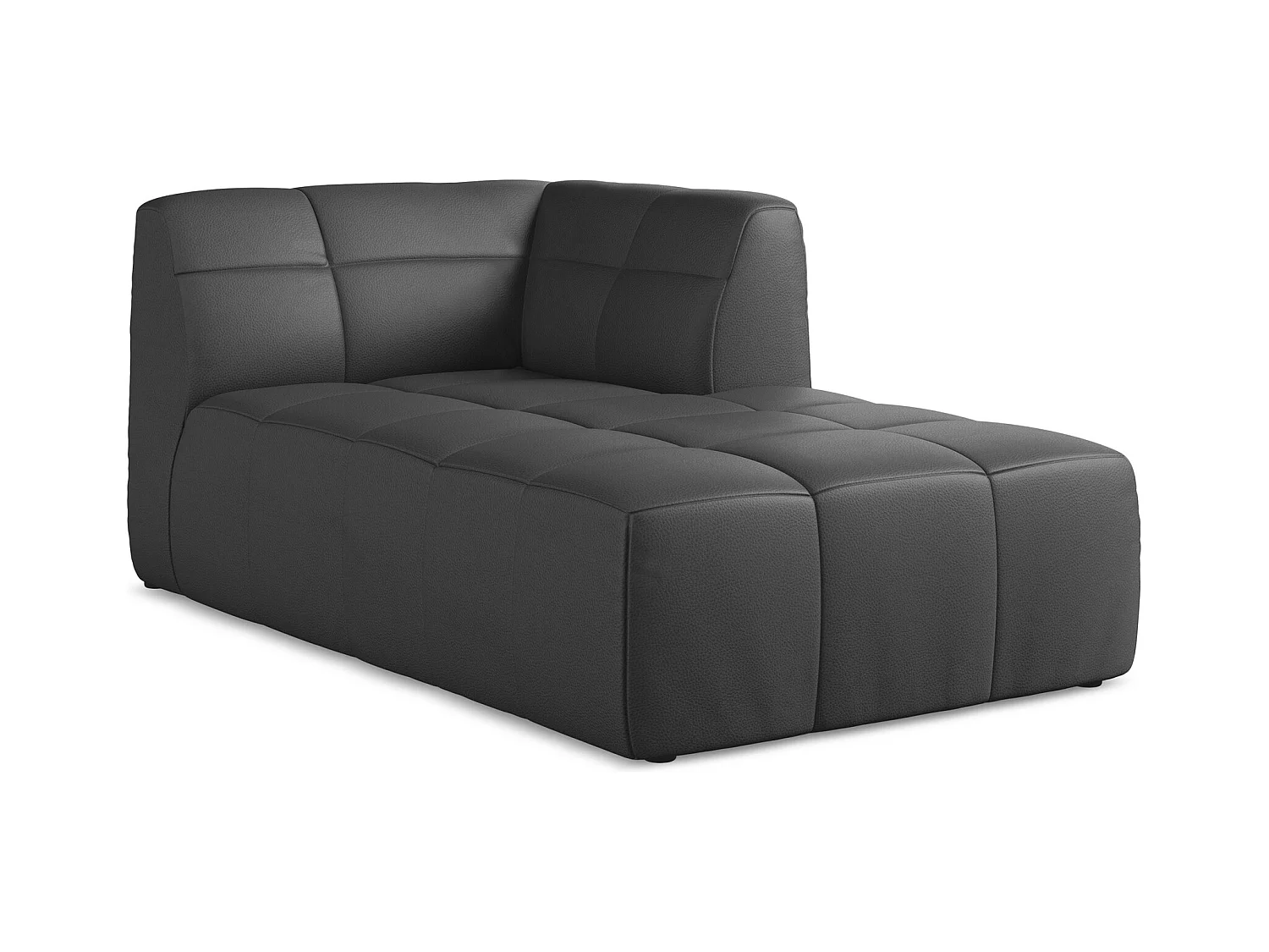 Modular - Recamiere Rechts - Kunstleder - Grau - ALOHA