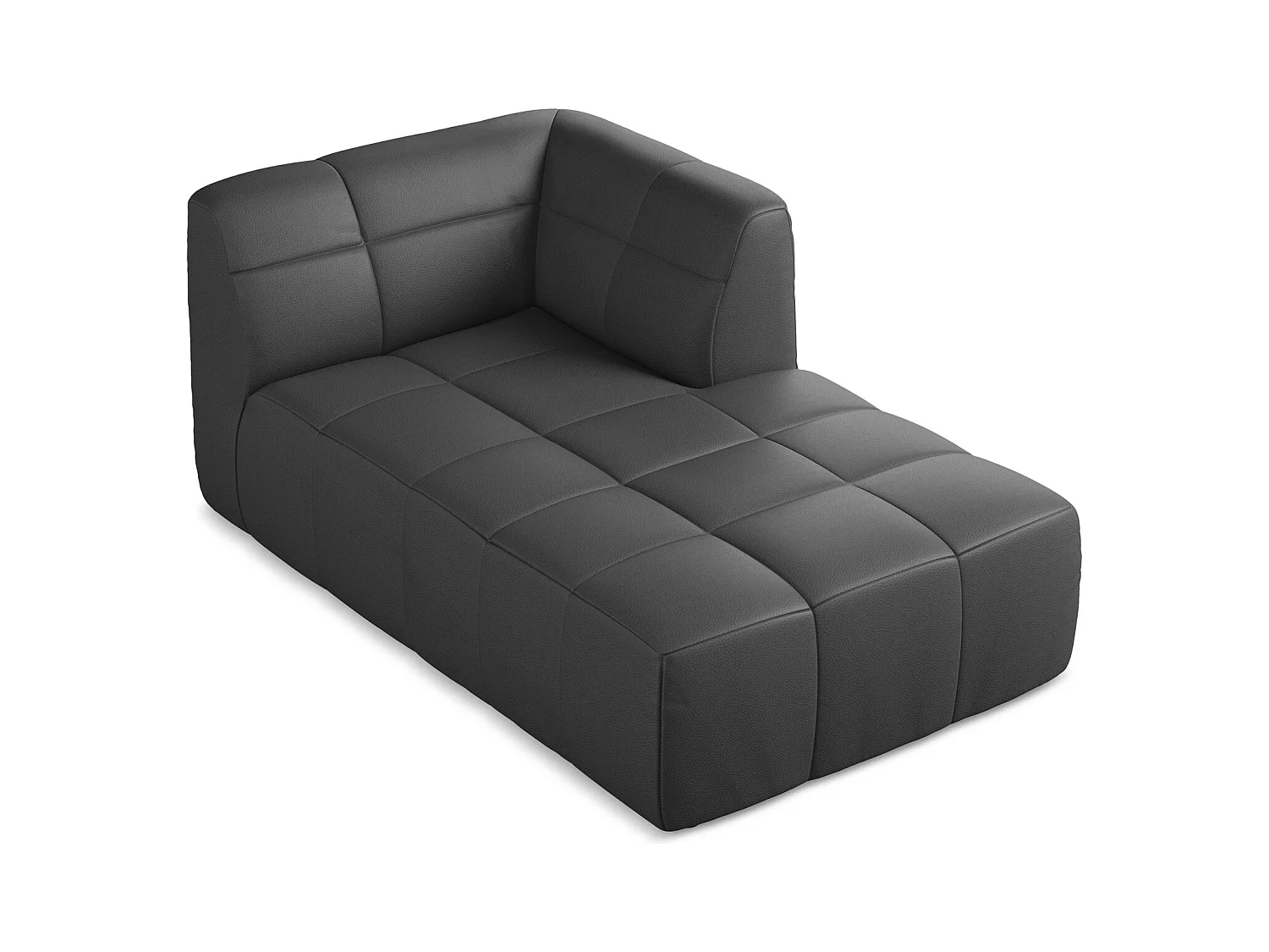 Modular - Recamiere Rechts - Kunstleder - Grau - ALOHA