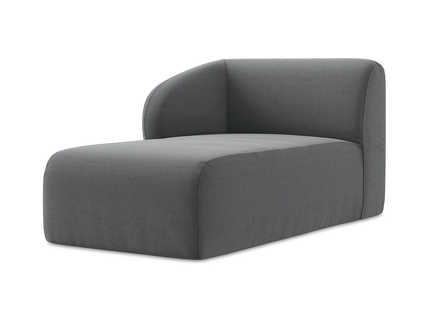 Modular - Recamiere Links - Samt - Stahl - LANI