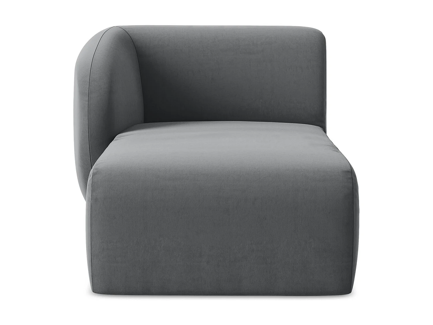 Méridienne gauche en velours - acier - LANI