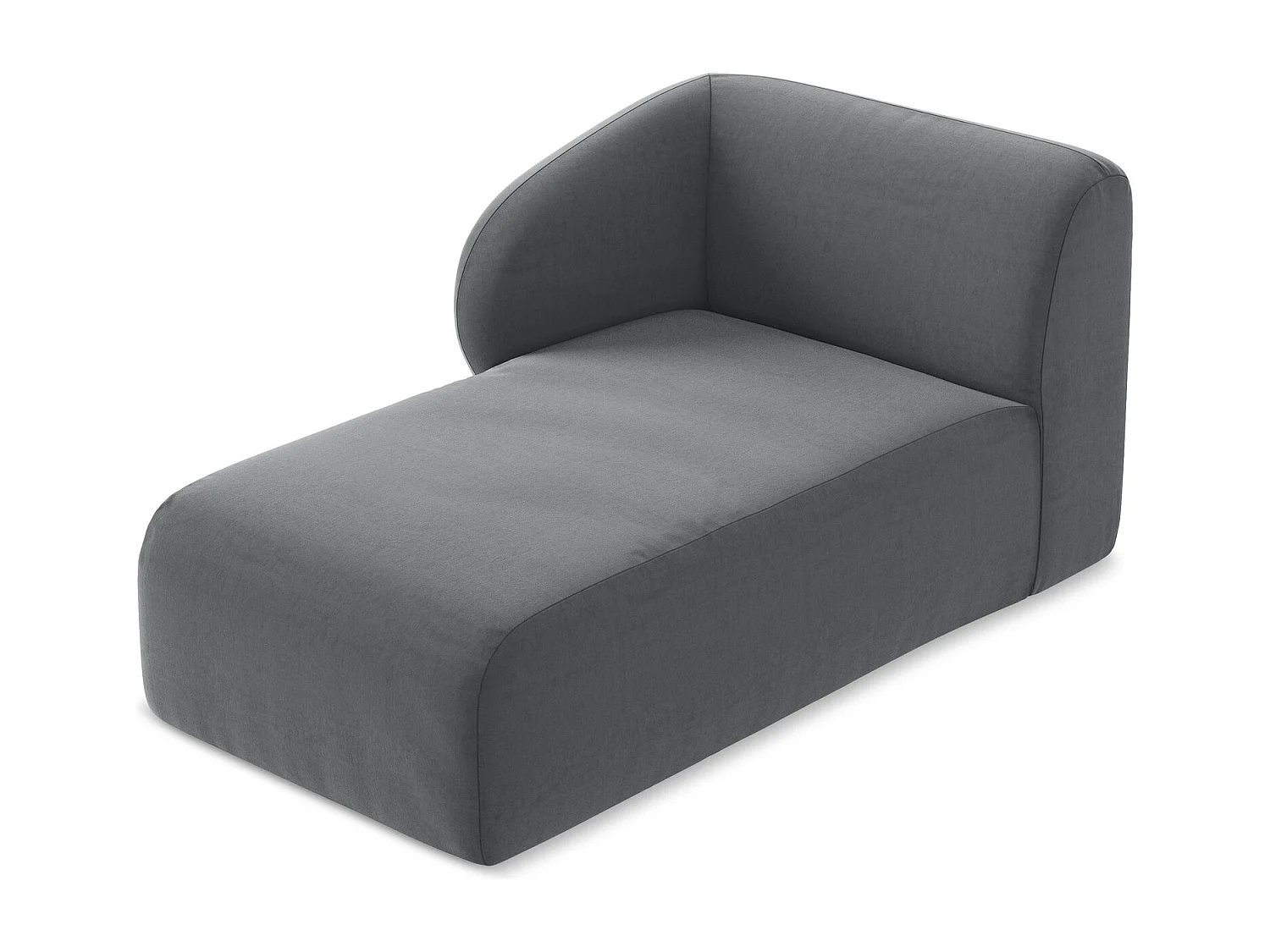 Méridienne gauche en velours - acier - LANI