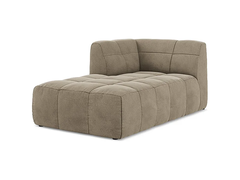 Szezlong lewostronny - z tkaniny welwetowej - beżowy - ALOHA