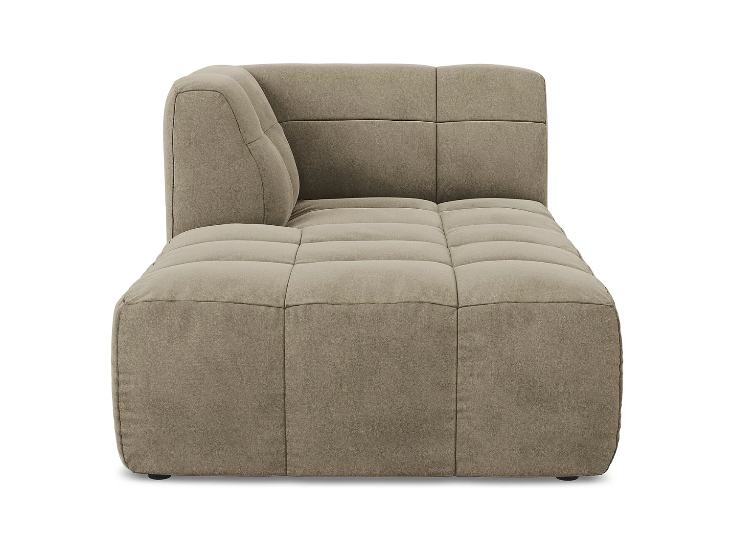 Méridienne gauche en velours - beige - ALOHA