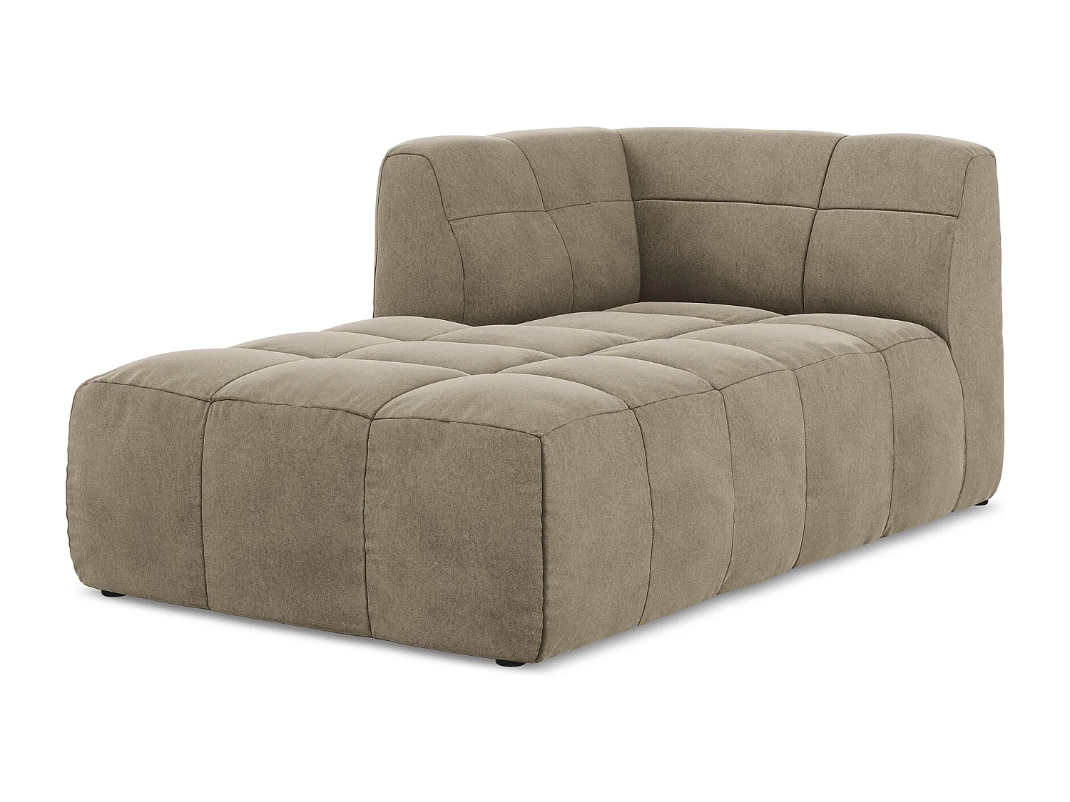 Méridienne gauche en velours - beige - ALOHA