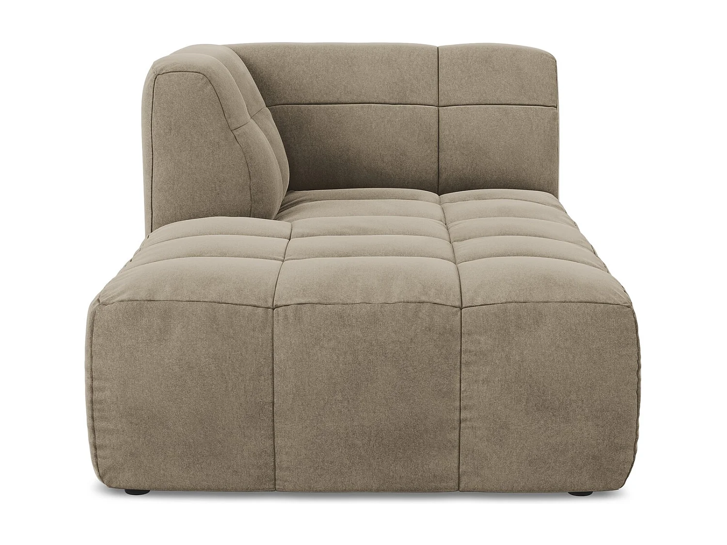 Méridienne gauche en velours - beige - ALOHA