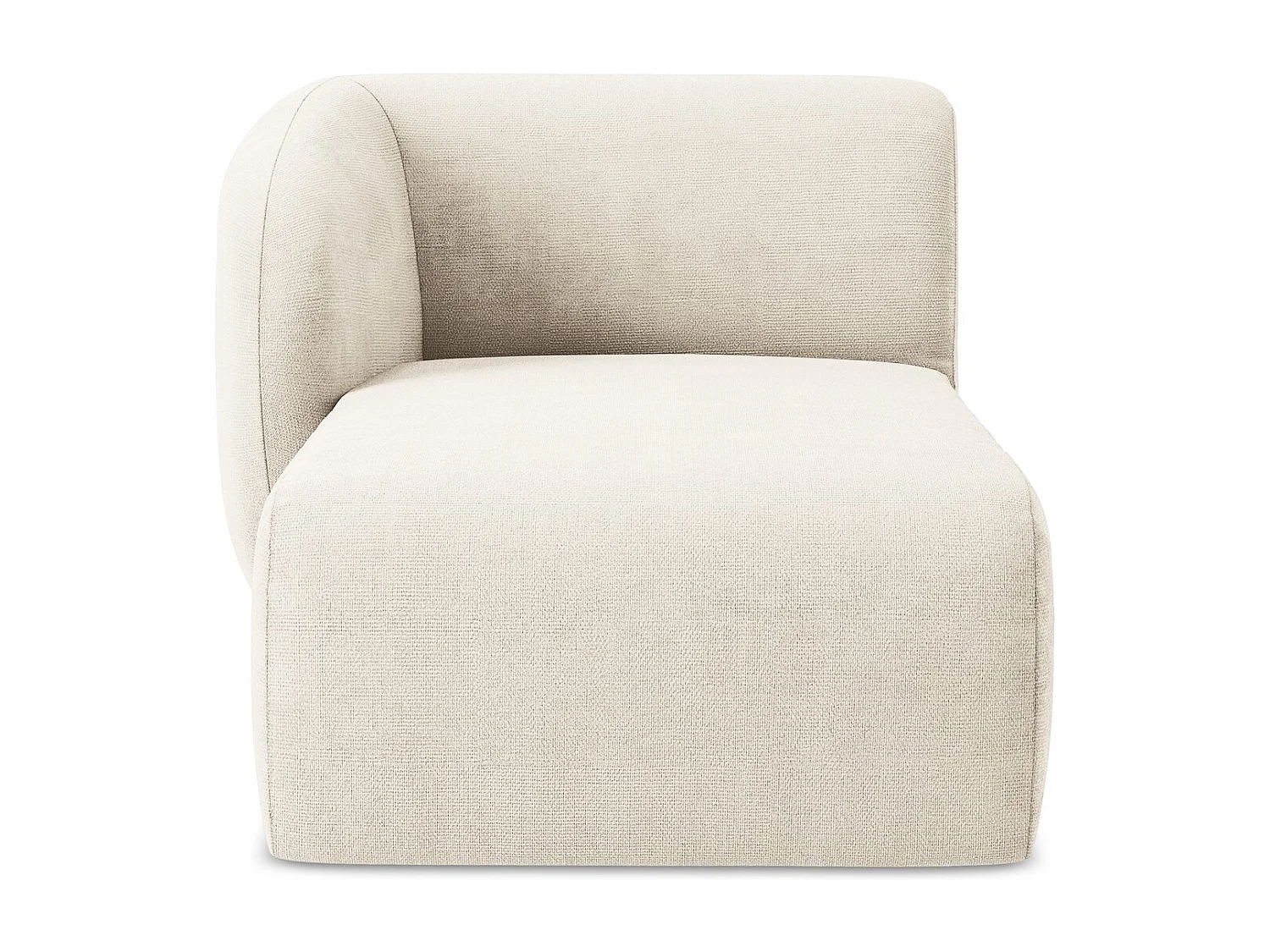 Méridienne gauche en tissu chenille - beige clair - LANI