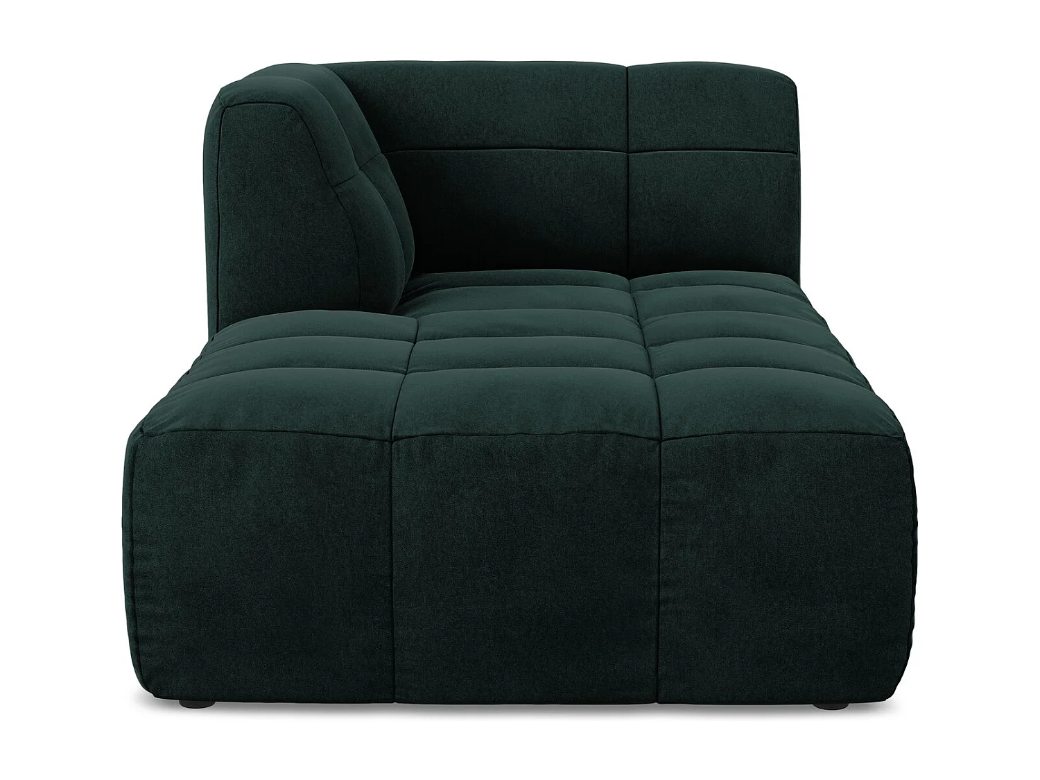 Méridienne gauche en velours - gris vert - ALOHA